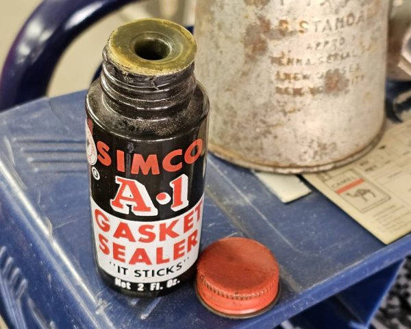 Simco A-1 Gasket Sealer Bottle (Red Lid) Open