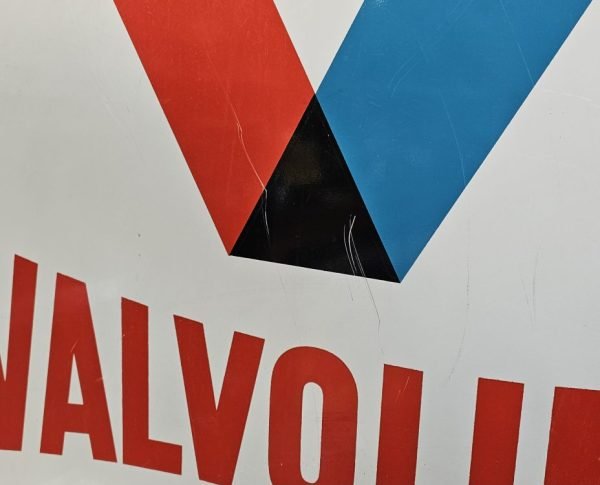 Valvoline Motor Oil Sign, Double Sided Scratches