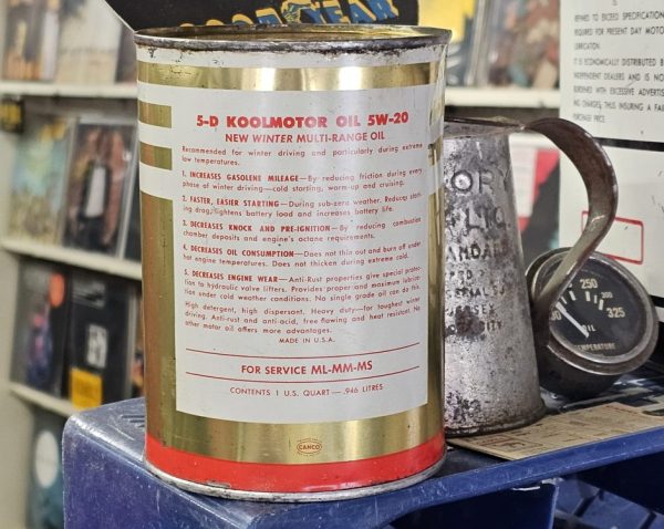 Cities Service 5D Koolmotor Oil Can, Quart Back