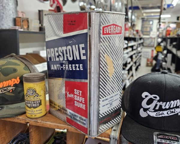 Eveready Prestone Anti-Freeze Can Red  Back & Side