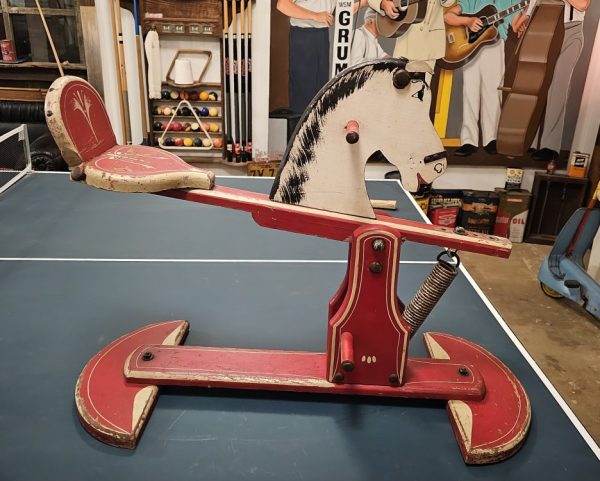 Wooden Bouncy Rocking Horse, 1950s