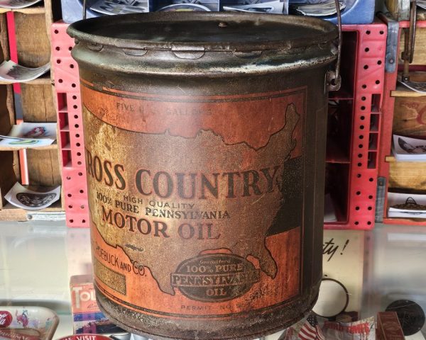 Cross Country Motor Oil Can, Five Gallon Close