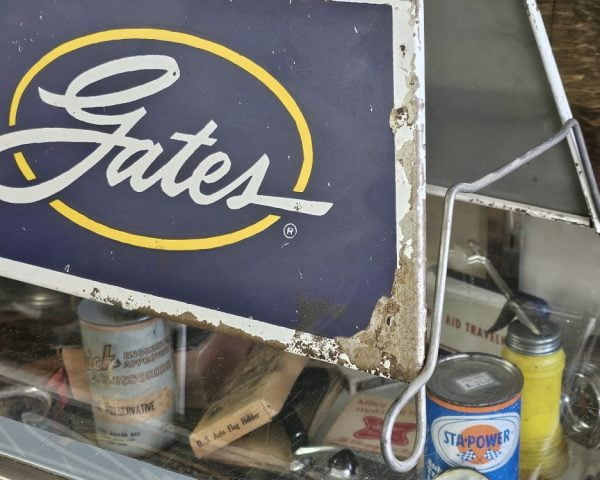 Gates Tire Stand Display, 1960s Back Corner Paint Damage