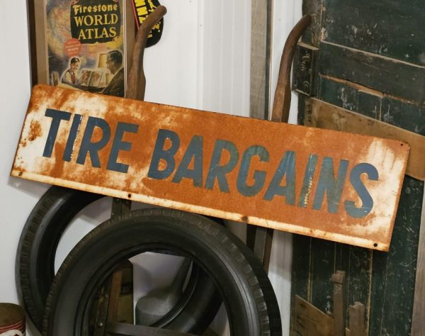 Tire Bargains Sign, Double Sided Back