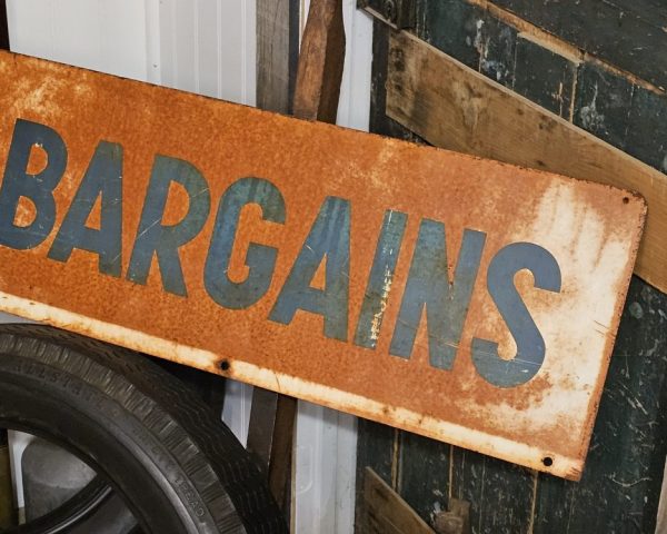 Tire Bargains Sign, Double Sided Back Right