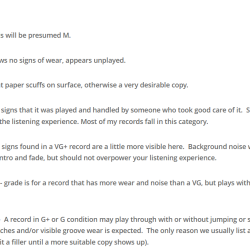 Grading For Used Music Items